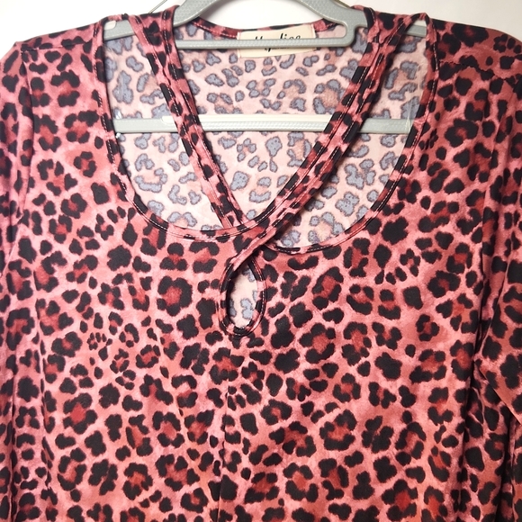 HAPTICS Leopard Print Black and Purple Top - Picture 2 of 8